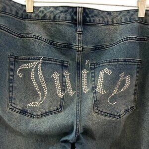 Juicy Couture Plus-Size Blue Juicy Spell-Out Stretch Straight Leg Jeans Sz 16W